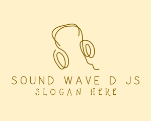 Minimal Headphones Scribble logo design