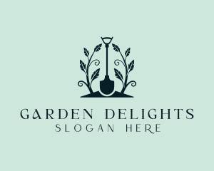 Gardener Shovel Landscaping logo design