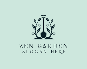 Gardener Shovel Landscaping logo design