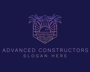 Summer Sunset Beach logo design