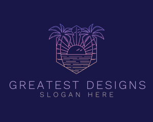 Summer Sunset Beach logo design