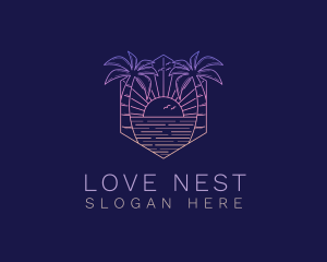 Summer Sunset Beach logo design