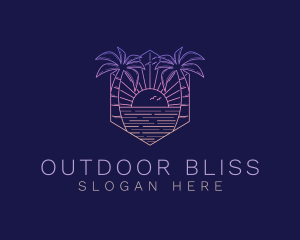 Summer Sunset Beach logo design