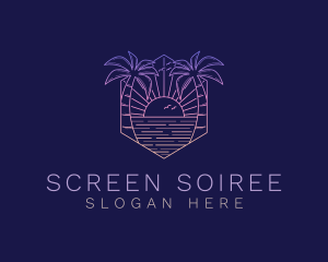 Summer Sunset Beach logo design