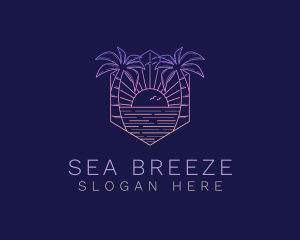 Summer Sunset Beach logo design