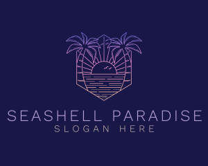 Summer Sunset Beach logo design