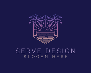 Summer Sunset Beach logo design