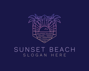 Summer Sunset Beach logo design