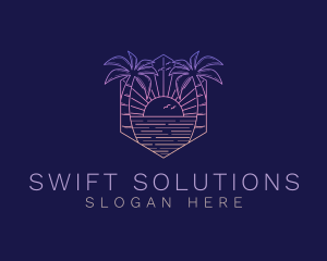 Summer Sunset Beach logo design