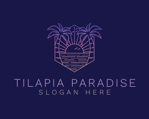 Summer Sunset Beach logo design