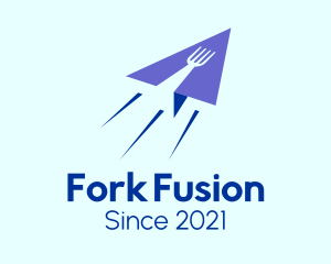 Paper Plane Fork logo design