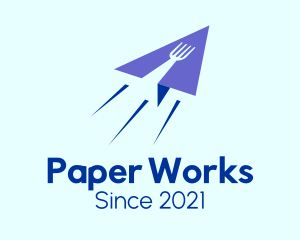 Paper Plane Fork logo design