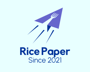 Paper Plane Fork logo design