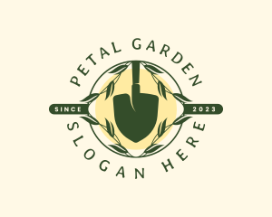 Shovel Leaves Gardening logo design