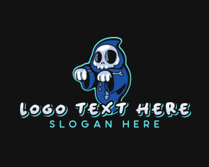 Ghost Skull Cartoon logo