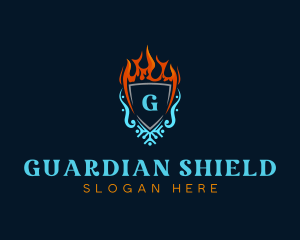 Cooling Heating Shield logo design