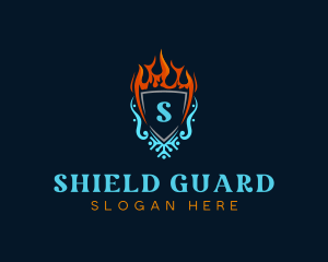 Cooling Heating Shield logo design