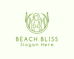 Woman Beach Bra logo design