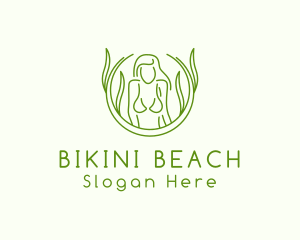 Woman Beach Bra logo design