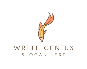 Writing Pencil Fish logo