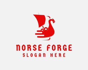 Norse Longship Sailing logo design