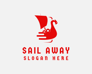 Norse Longship Sailing logo design