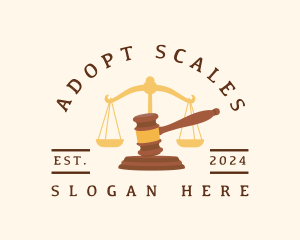 Justice Scale Gavel logo design