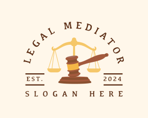 Justice Scale Gavel logo design