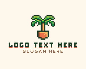 8bit Pixel Palm Tree logo