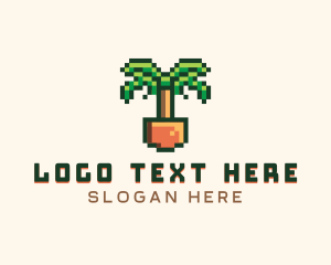 8bit Pixel Palm Tree Logo