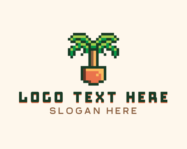 8bit Pixel Palm Tree logo