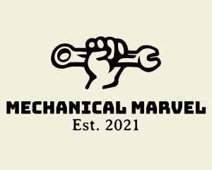 Hand Wrench Mechanic logo design