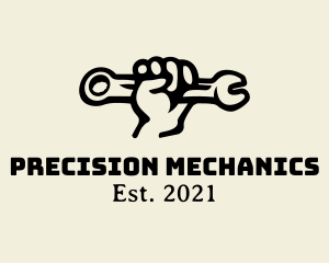 Hand Wrench Mechanic logo design