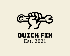 Hand Wrench Mechanic logo design