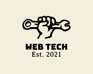 Hand Wrench Mechanic logo design