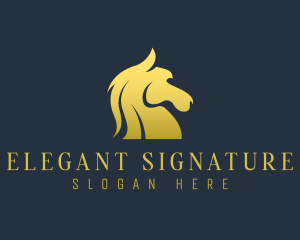 Elegant Wild Horse  logo design