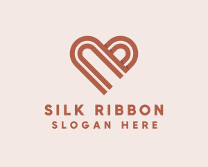 3D Heart Ribbon Valentines  logo design