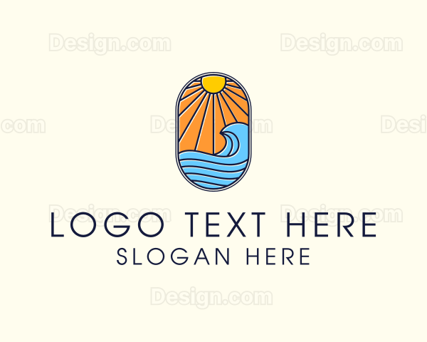 Summer Ocean Coastal Surf Logo