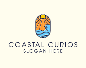 Summer Ocean Coastal Surf logo design