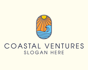 Summer Ocean Coastal Surf logo design