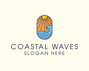 Summer Ocean Coastal Surf logo design