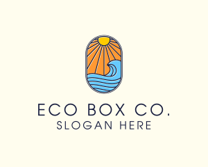 Summer Ocean Coastal Surf logo design