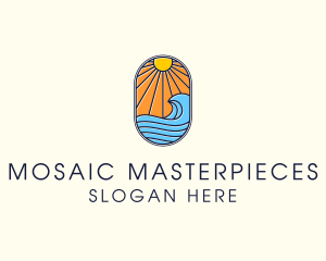 Summer Ocean Coastal Surf logo design