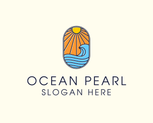 Summer Ocean Coastal Surf logo design