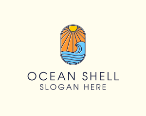 Summer Ocean Coastal Surf logo design