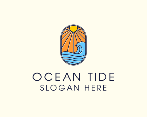 Summer Ocean Coastal Surf logo design