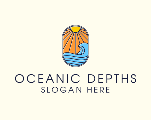 Summer Ocean Coastal Surf logo design