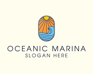 Summer Ocean Coastal Surf logo design