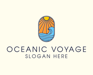 Summer Ocean Coastal Surf logo design