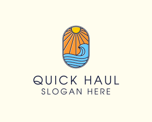 Summer Ocean Coastal Surf logo design